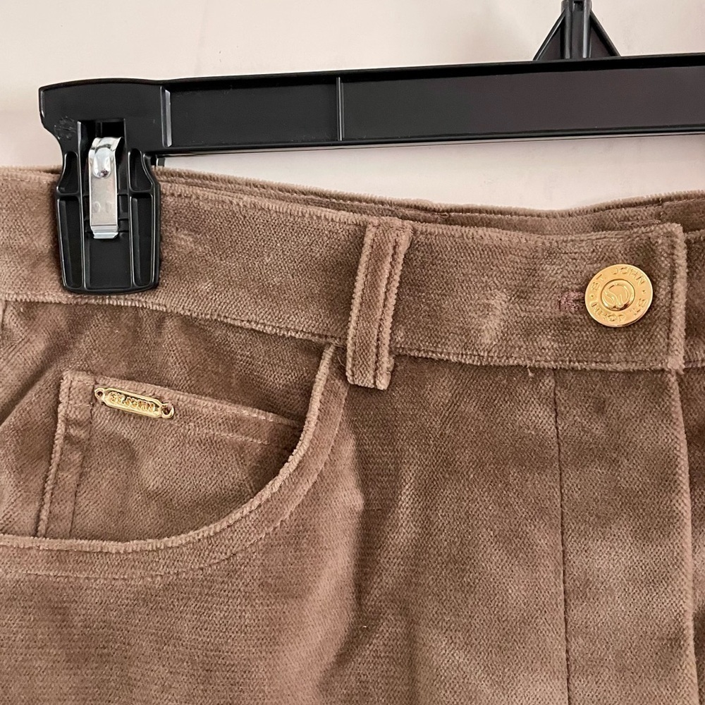 St. John Sport Marie Gray Velveteen Pants 4 Luxury Minimalist Neutral Capsule - Picture 3 of 8